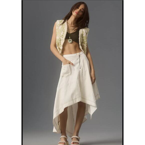 Anthropologie Dresses & Skirts - Pilcro Asymmetrical Denim Midi Skirt - New Size 10